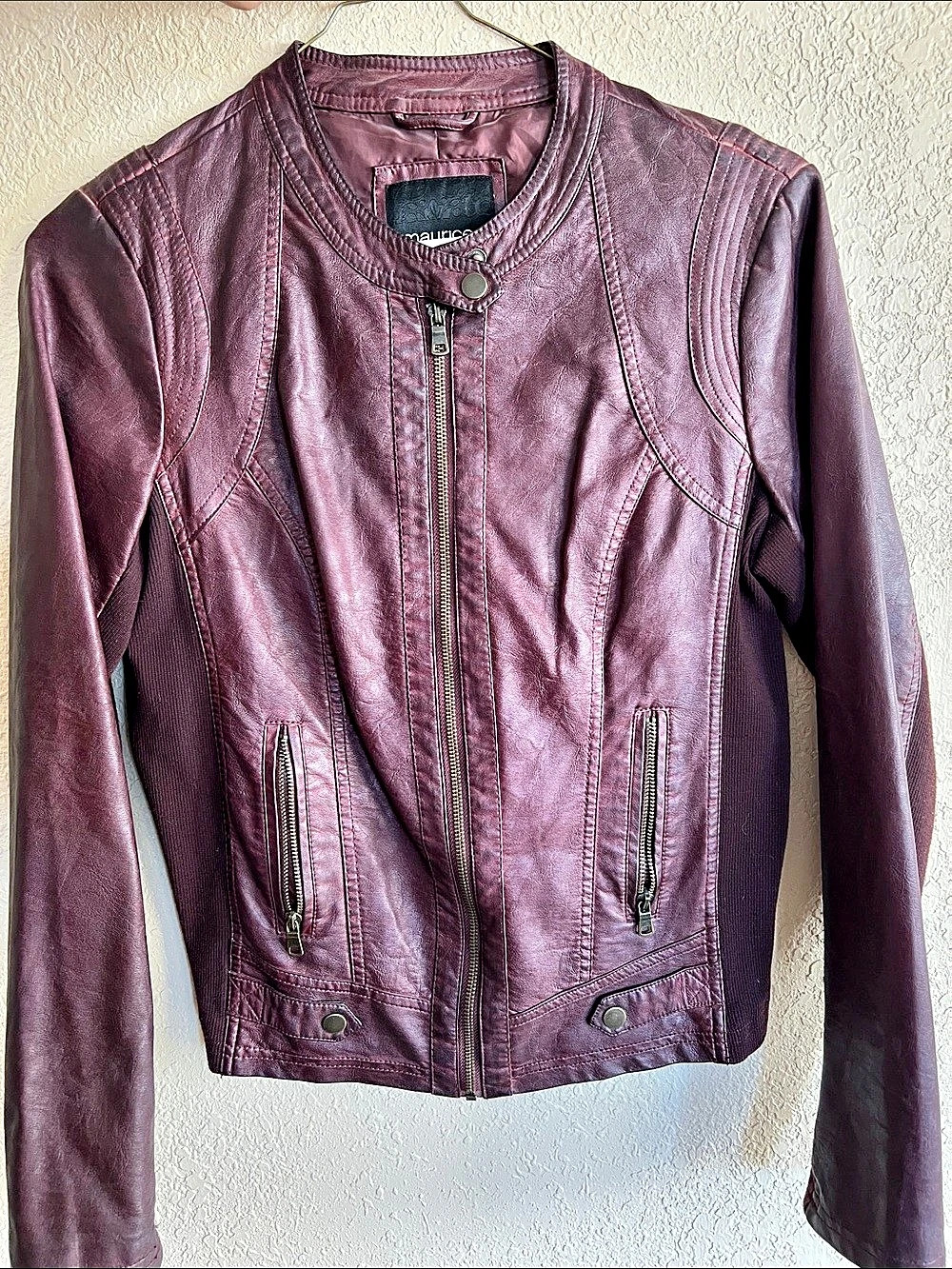 Maurices Women's Faux Leather Moto Jacket in Purple